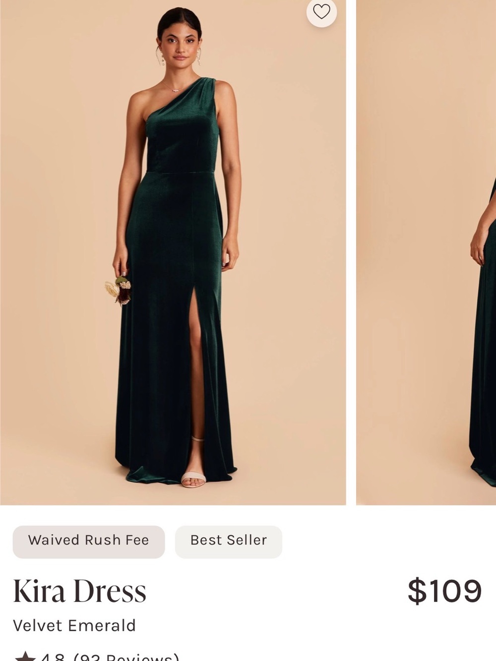 Birdy Grey Kira One-Shoulder Velvet Dress - Emerald Green